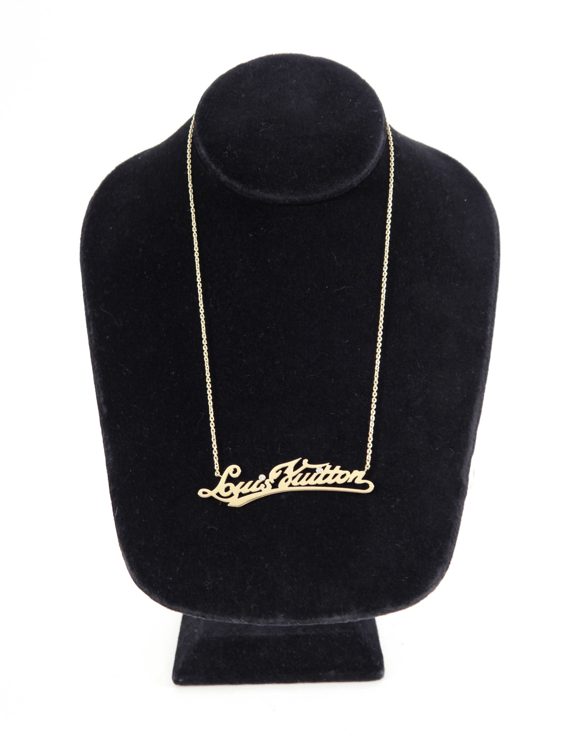 Louis Vuitton 18k Yellow Gold Diamond Signature Necklace