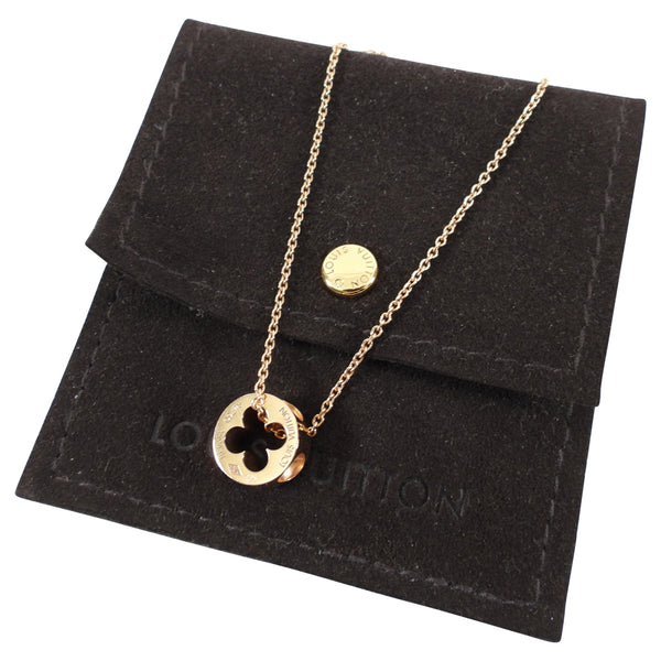 18k Gold Louis Vuitton Empreinte Monogram Clover Pendant Necklace