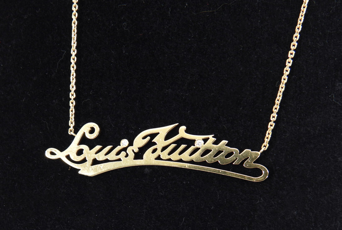 Louis Vuitton 18k Yellow Gold Diamond Signature Necklace