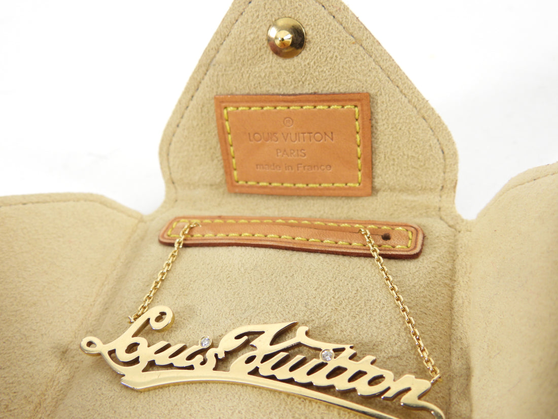 Louis Vuitton 18k Yellow Gold Diamond Signature Necklace
