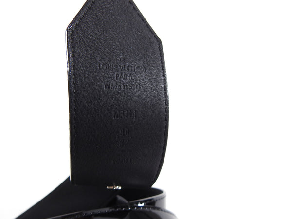 Authentic LOUIS VUITTON Tie The Knot 45mm Belt Black Leather MP146