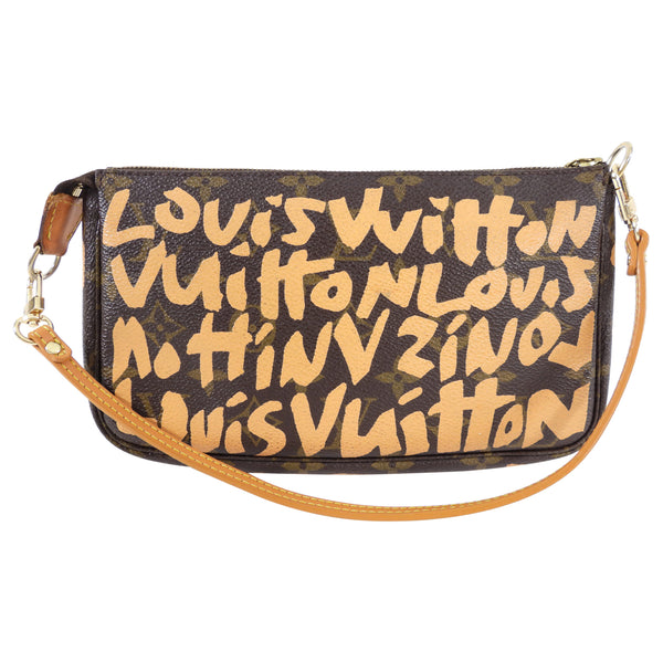 Vintage Louis Vuitton x Stephen Sprouse Pochette Accessories Khaki Graffiti  Gold Hardware