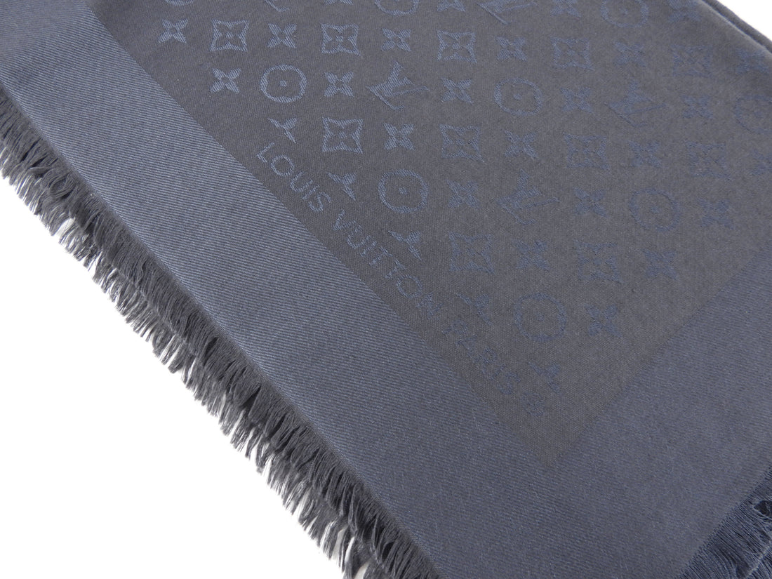 Louis Vuitton Grey Monogram Shawl Scarf