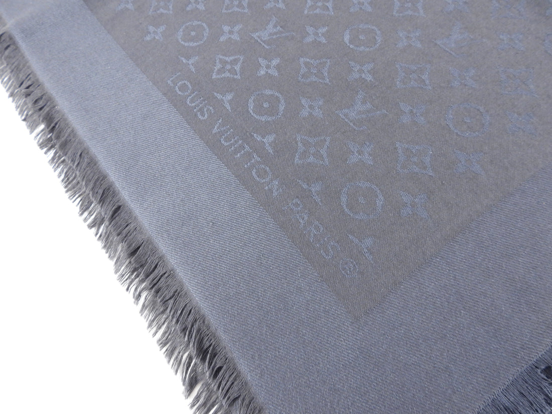 Louis Vuitton Grey Monogram Shawl Scarf