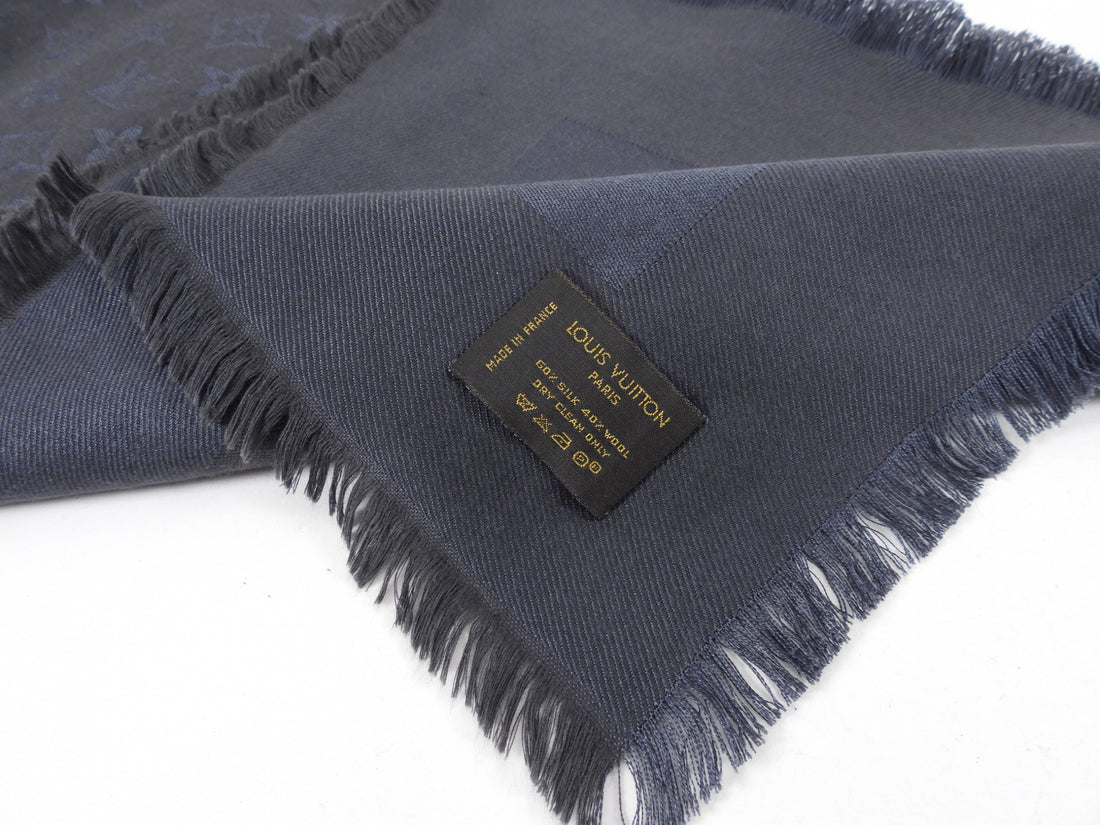 Louis Vuitton Grey Monogram Shawl Scarf