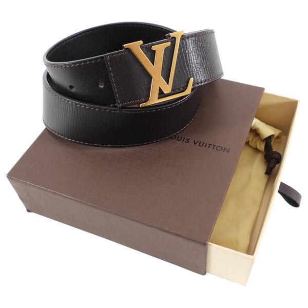 Louis Vuitton Leather Sun Tulle Jeans Belt #90/36 Black 106cm