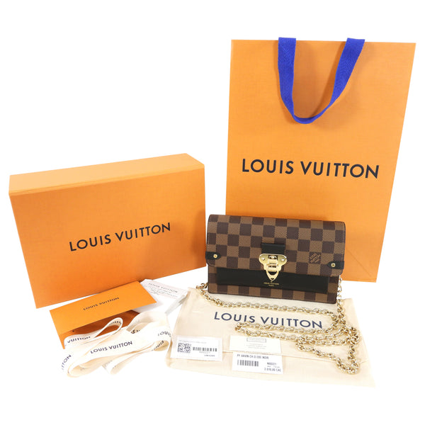 Louis Vuitton Vavin Chain Wallet Black Damier Ebene