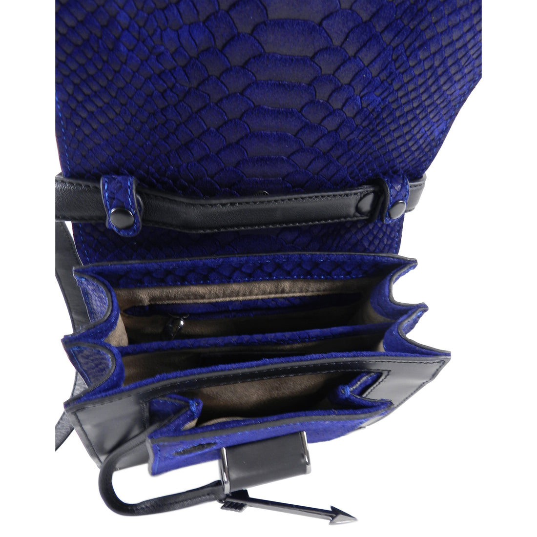 Mackage Mini Rubie Black and Cobalt Blue Crossbody Bag