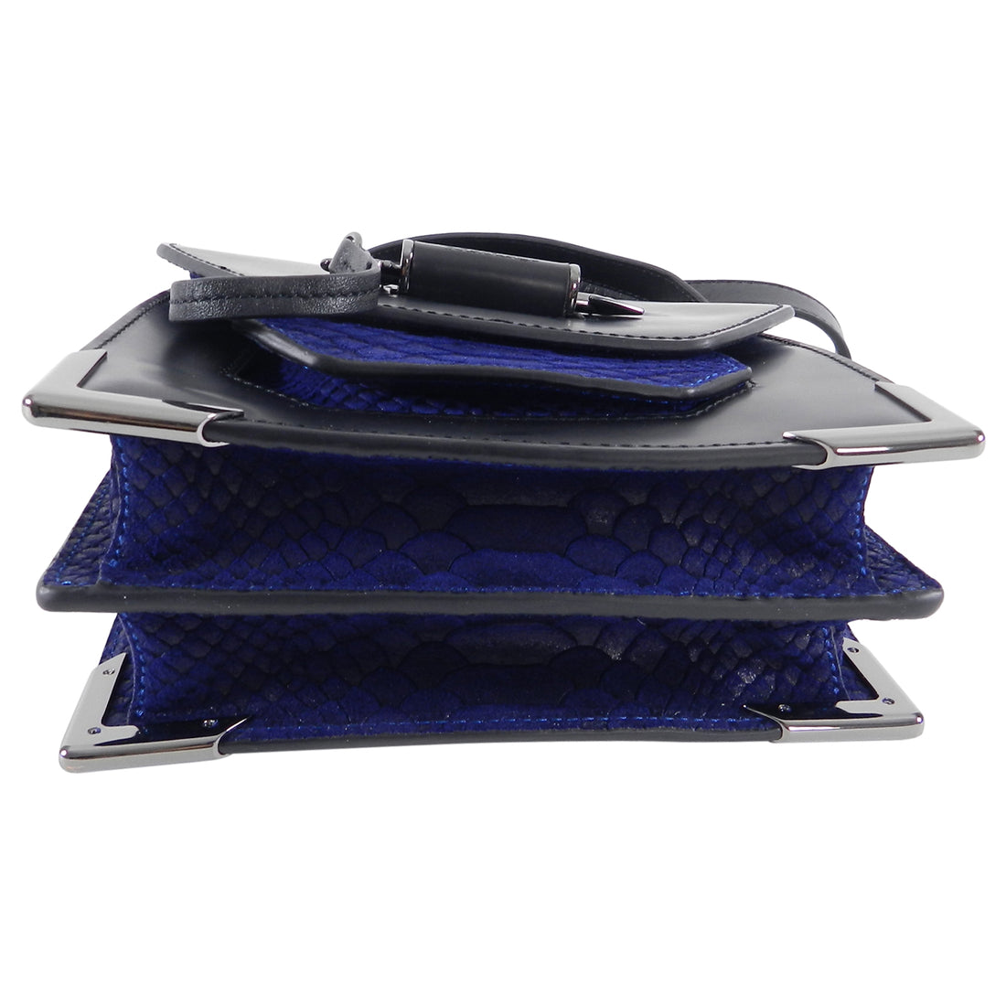 Mackage Mini Rubie Black and Cobalt Blue Crossbody Bag