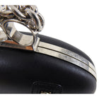 Alexander McQueen Black Knuckle Duster Zipper Clutch Bag