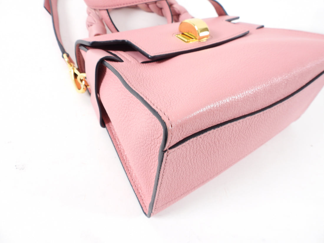 Miu Miu Pink Madras Click Top Handle Satchel Bag