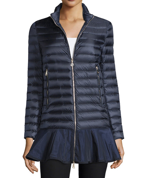 Moncler ruffle hem clearance puffer jacket