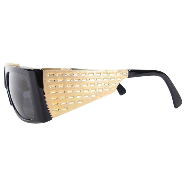 Claude Montana x Alain Mikli Vintage 1980's Black Gold Sunglasses