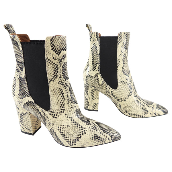 Paris Texas Faux Snake Print Ankle Boots - 40 / 9.5 – I MISS YOU