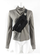 Prada Black Tessuto Nylon Stud Belt Bag