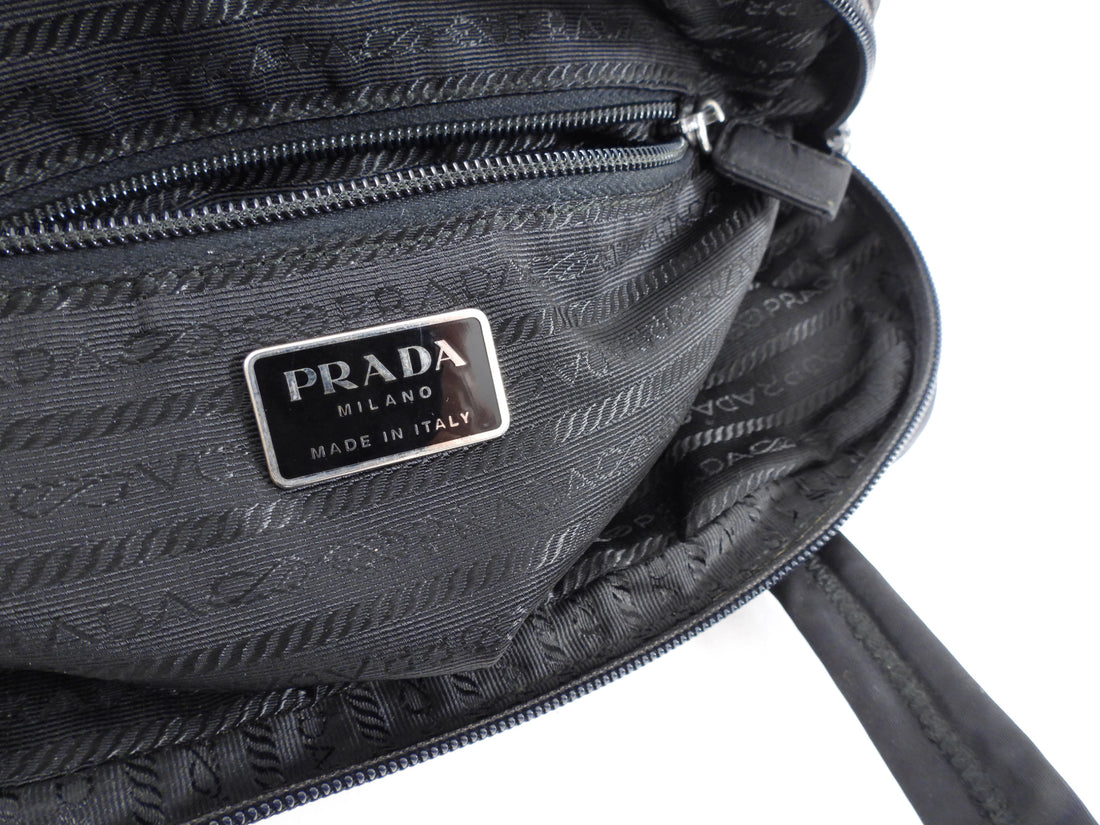 Prada Black Nylon Vintage Tessuto Top Handle Small Tote Bag
