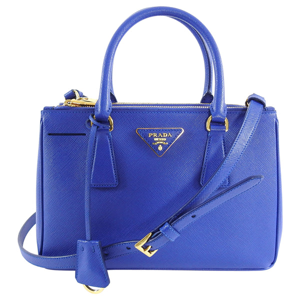 Prada Saffiano Mini Bicolor Crossbody Bag, Dark Blue/cobalt  (bluette/azzurro)