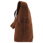 Prada Brown Suede Logo Shoulder Shopper Bag