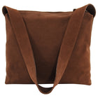 Prada Brown Suede Logo Shoulder Shopper Bag