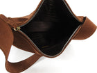 Prada Brown Suede Logo Shoulder Shopper Bag