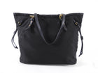 Prada Tessuto Black Nylon Saffiano Trim Tote Bag