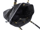 Prada Tessuto Black Nylon Saffiano Trim Tote Bag