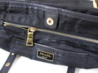 Prada Tessuto Black Nylon Saffiano Trim Tote Bag