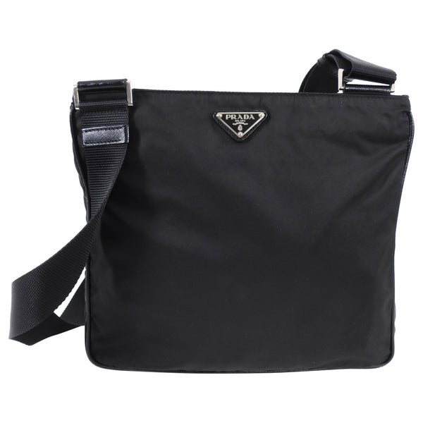 Prada Black Tessuto Shoulder Bag Metal Nylon Cloth ref.946482