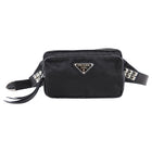 Prada Black Tessuto Nylon Stud Belt Bag