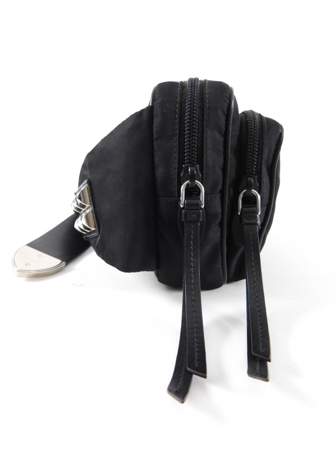 Prada Black Tessuto Nylon Stud Belt Bag
