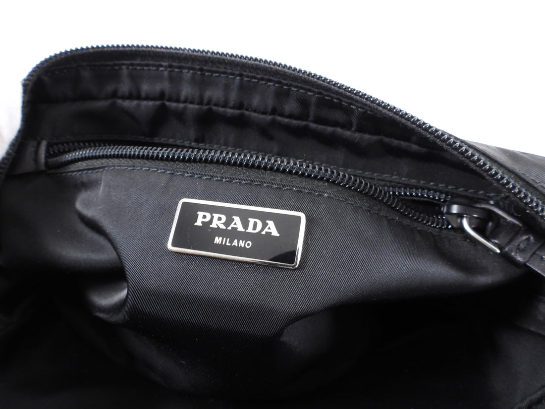 Prada Black Tessuto Nylon Stud Belt Bag