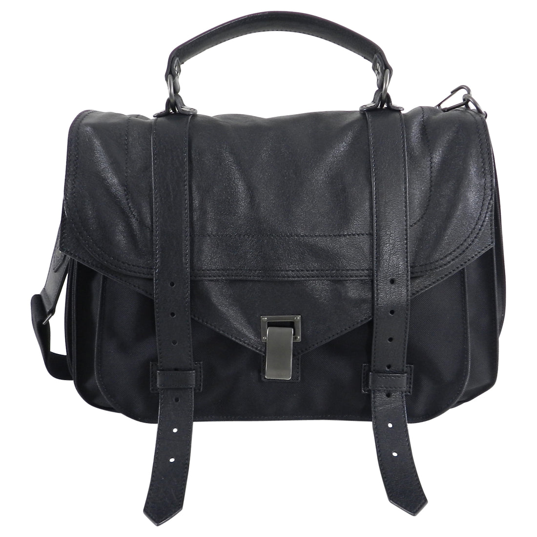 Proenza Schouler PS1 Extra Large Black Leather and Nylon Bag