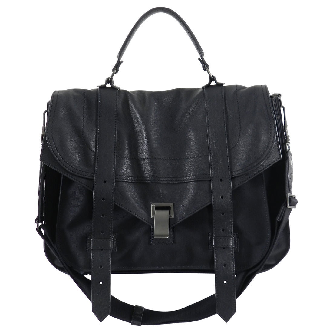 Proenza Schouler PS1 Extra Large Black Leather and Nylon Bag