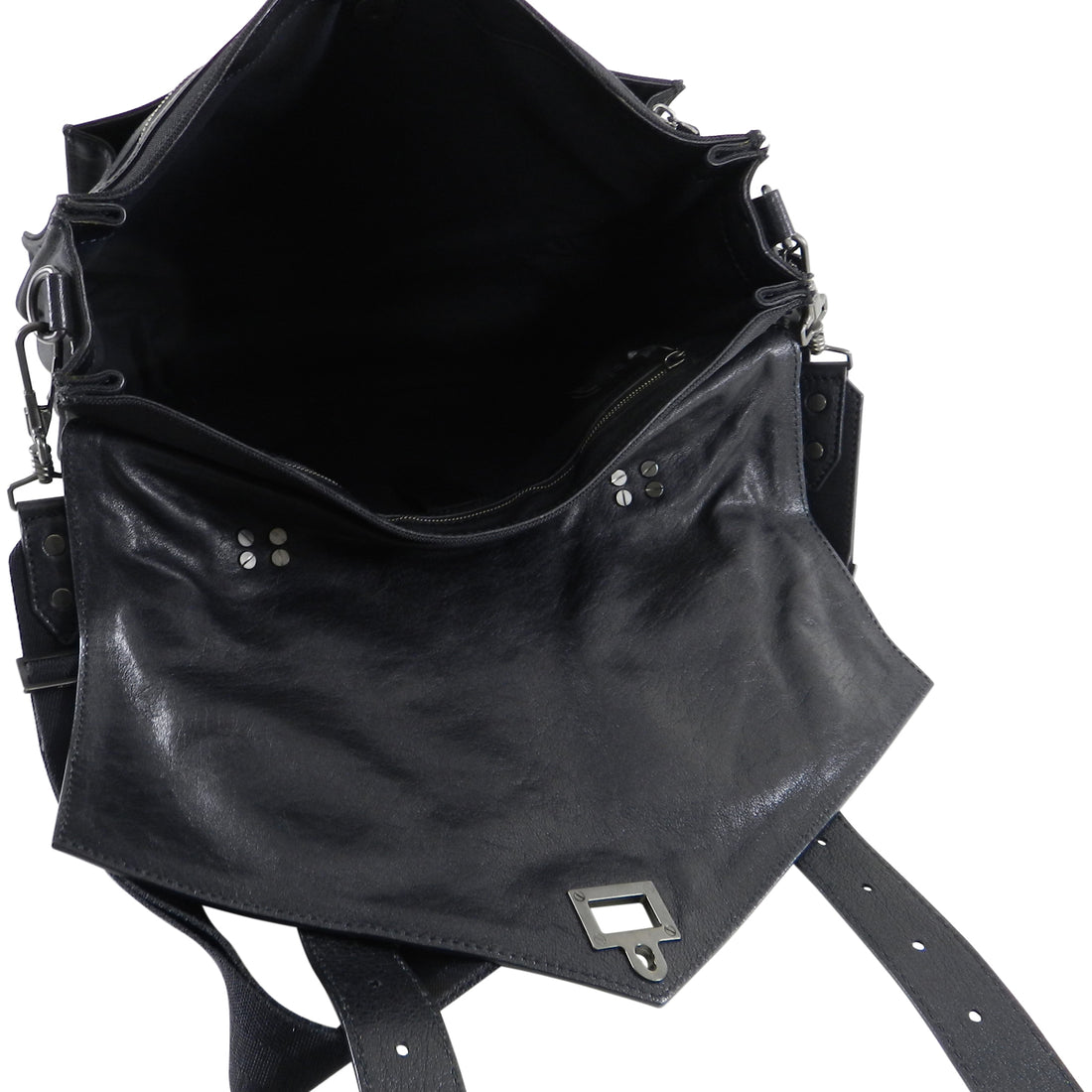 Proenza Schouler PS1 Extra Large Black Leather and Nylon Bag