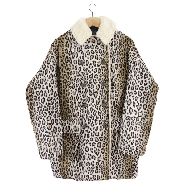 R13 Faux Leopard Fleece Trim Hunting Coat XS S I MISS YOU