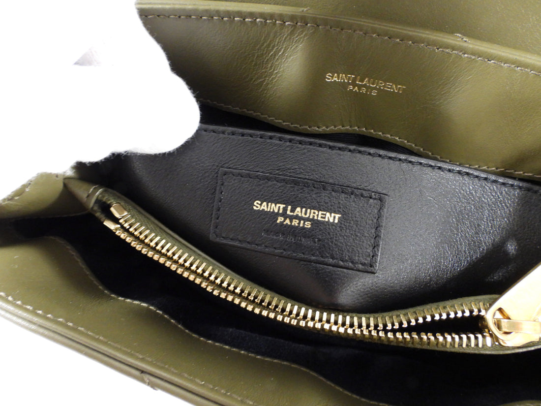 Saint Laurent Olive Green Small Lou Lou Shoulder Bag