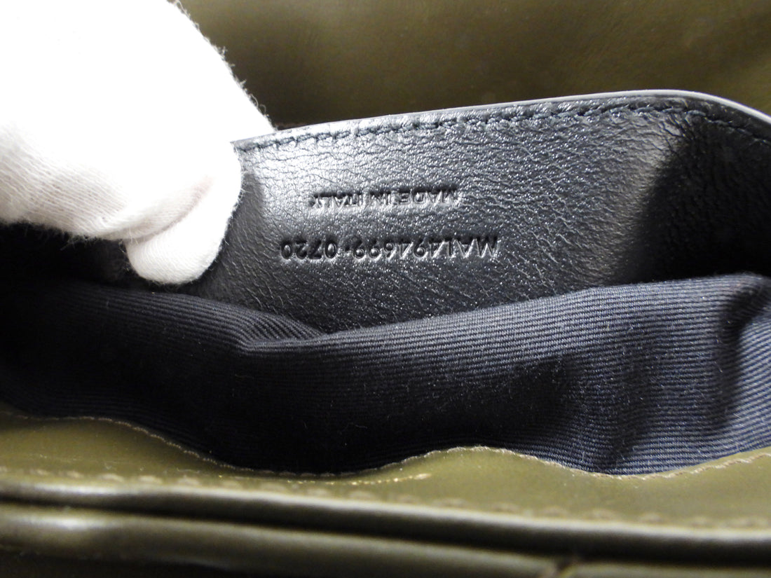 Saint Laurent Olive Green Small Lou Lou Shoulder Bag