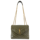 Saint Laurent Olive Green Small Lou Lou Shoulder Bag