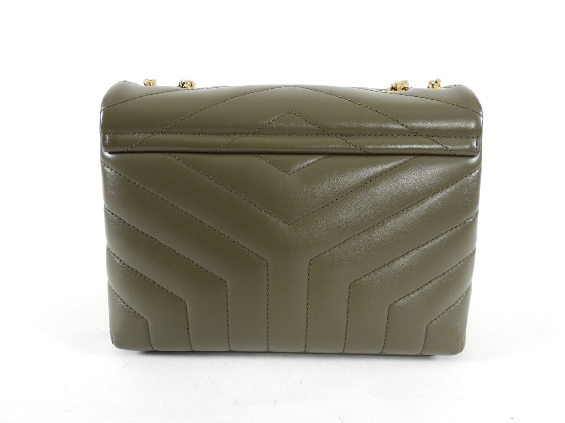 Saint Laurent Olive Green Small Lou Lou Shoulder Bag