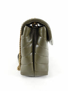 Saint Laurent Olive Green Small Lou Lou Shoulder Bag