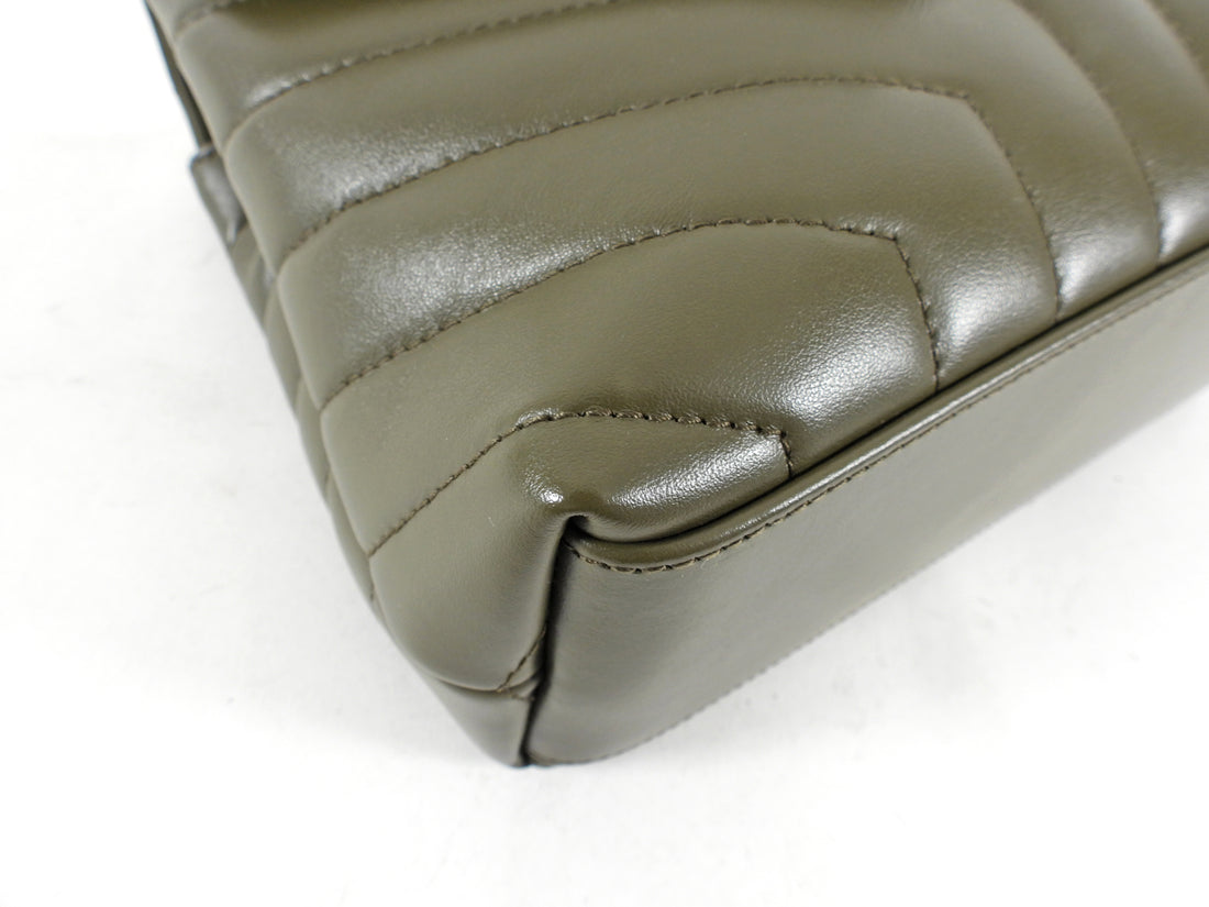 Saint Laurent Olive Green Small Lou Lou Shoulder Bag