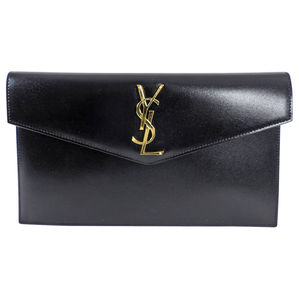 Saint Laurent YSL Medium Uptown Envelope Pouch in Black Shiny Smooth Calf  Leather - SOLD