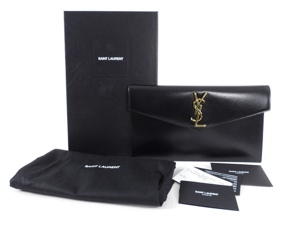 Saint Laurent Uptown Envelope Leather Clutch