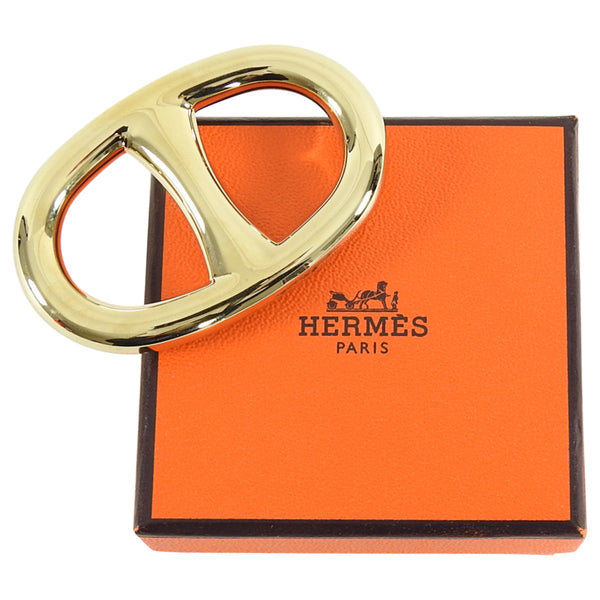 Authentic HERMES Chaine d'Ancre Regate Scarves Ring Gold Brass #f15000
