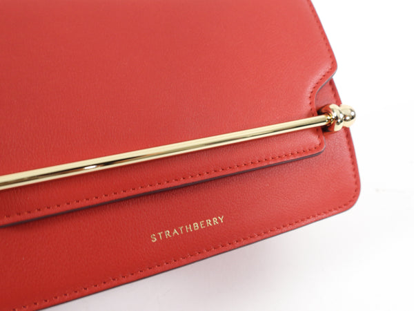 Strathberry - East/West Mini - Crossbody Leather Mini Handbag - Yellow / Tan / Cream