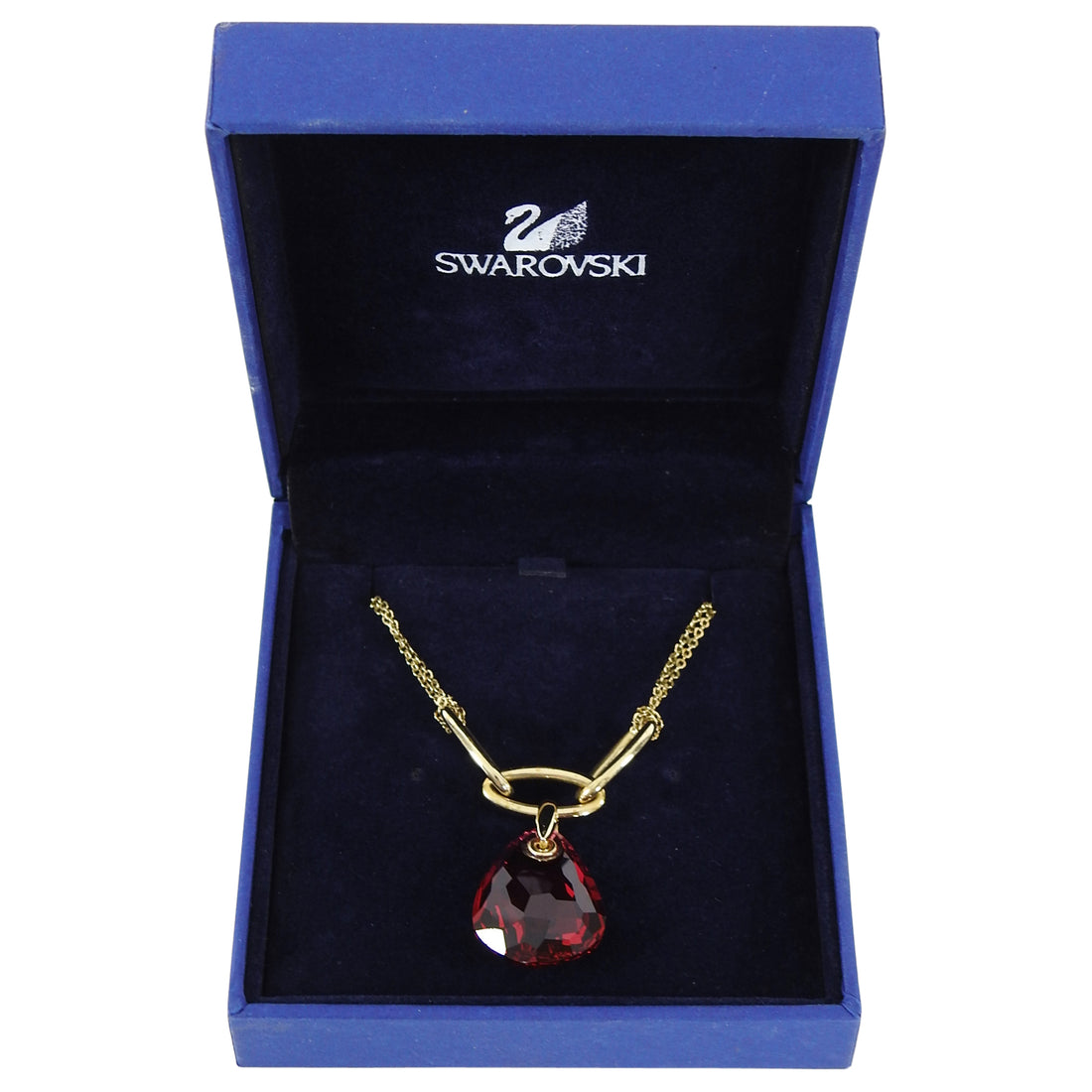 Swarovski Red Crystal Drop Pendant Necklace