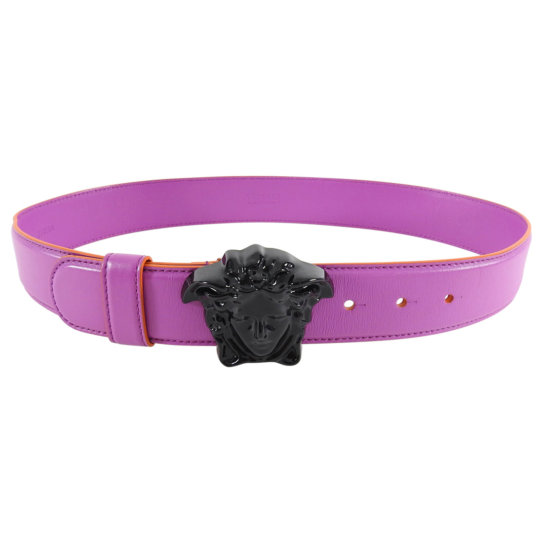 Versace Magenta Leather Medusa Head Belt - 75/30