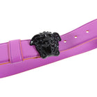 Versace Magenta Leather Medusa Head Belt - 75/30