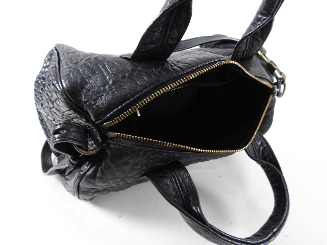 Alexander Wang Rocco Black Grained Leather Bag