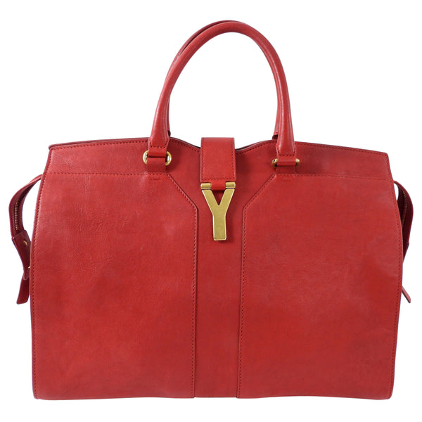Yves Saint Laurent YSL Red Uptown Leather Satchel Pony-style
